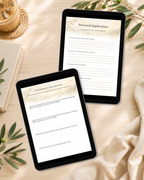 Preview of the Happy Is the One Trusting in Jehovah hyperlinked digital notebook featuring organized Assembly note pages and interactive navigation.