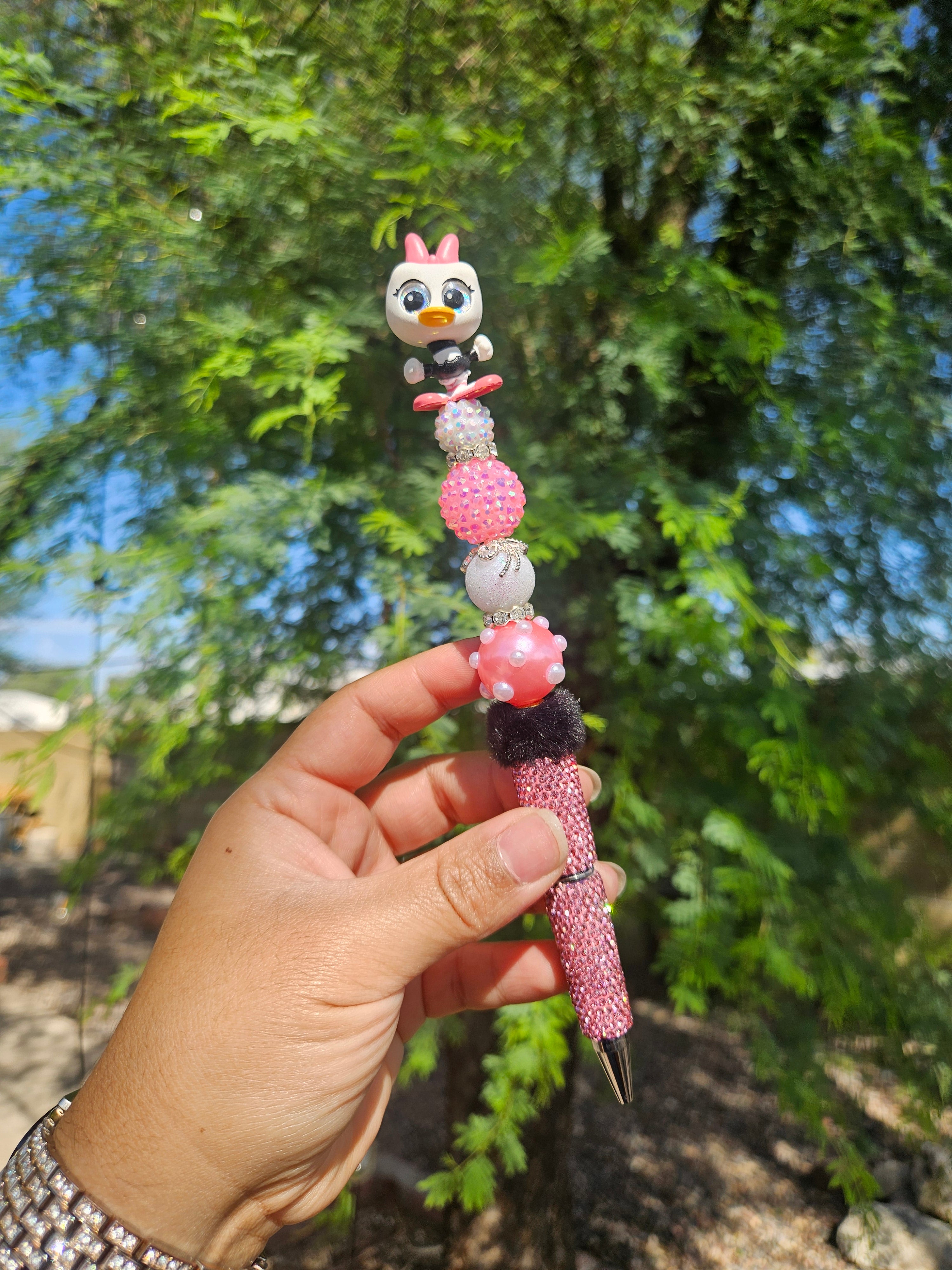 Ducky Beaded Pen – Handmade Beadable Pen, Refillable Ink, Cute Desk Accessory
