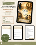 Cuaderno digital con hipervínculos para la Asamblea de Circuito 2026–2027 El que Confía en Jehová es Feliz, compatible con Goodnotes.