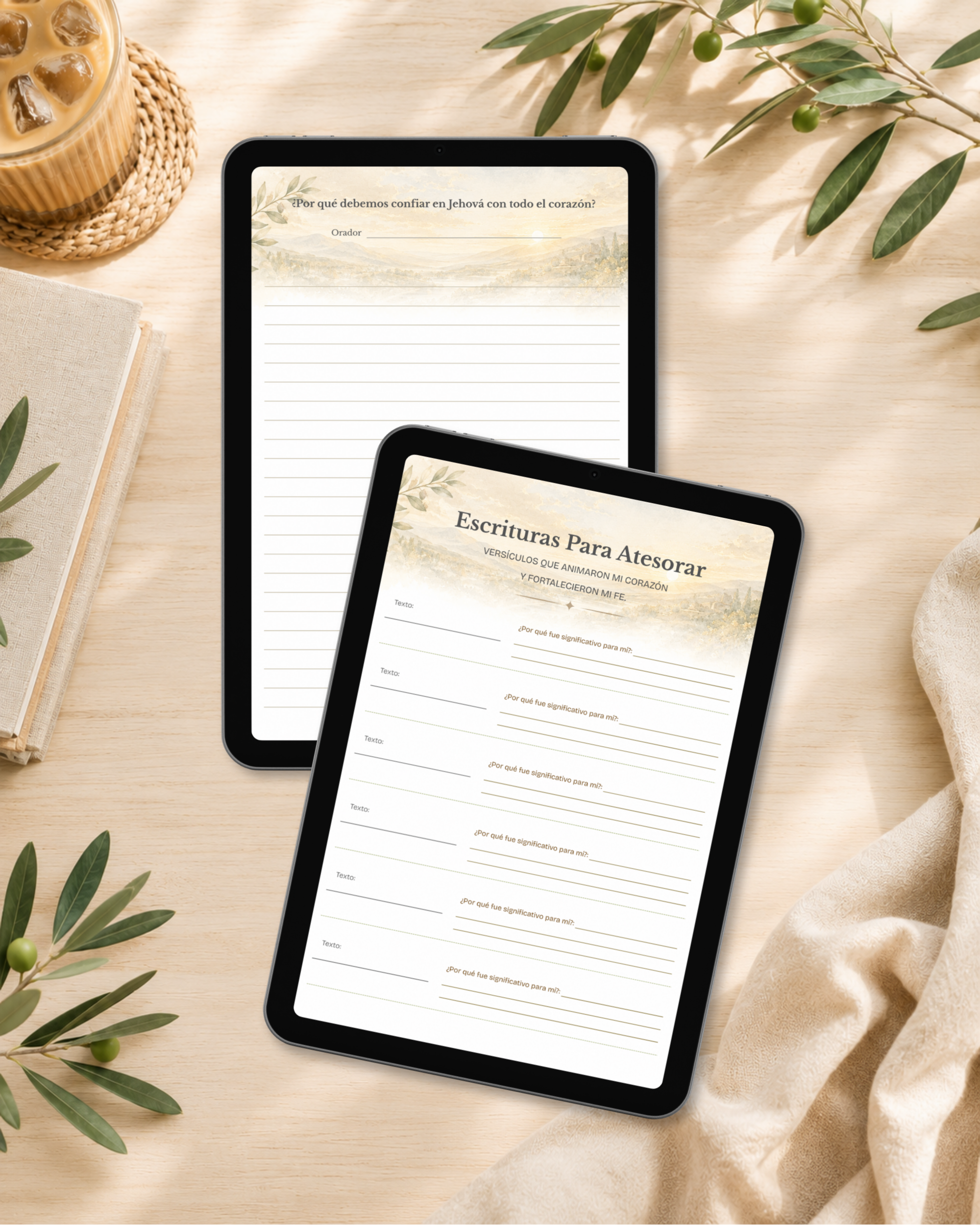 Vista previa del cuaderno digital con hipervínculos que muestra páginas de notas, aplicación personal y navegación interactiva.