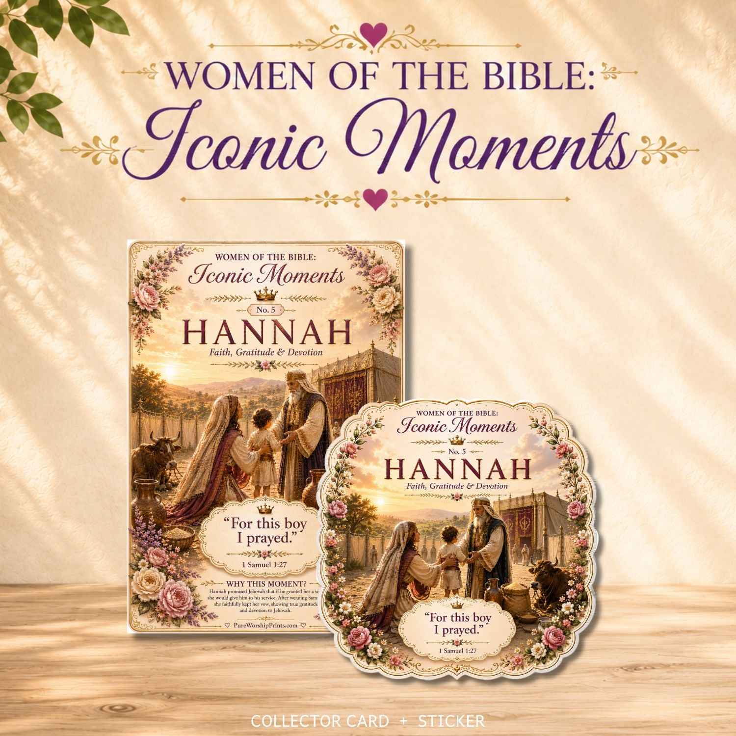 Hannah Sticker No. 5| Iconic Moments: Women of the Bible | Premium Vinyl Sticker & Collector Card