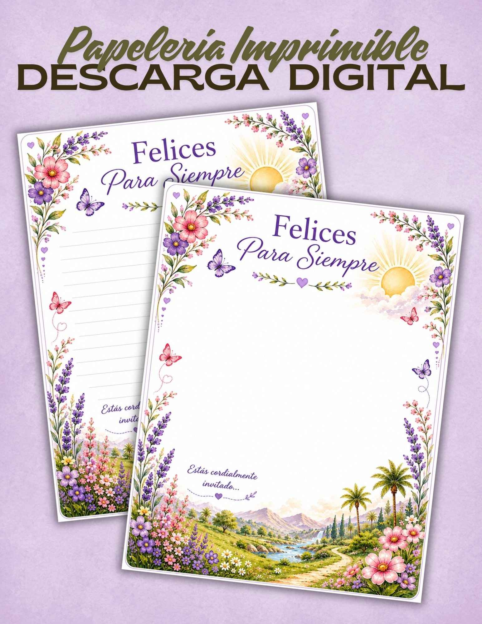 Papelería para Cartas Felices Para Siempre | Descarga Digital Gratuita