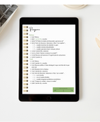 Tablet displaying a program page from digital download