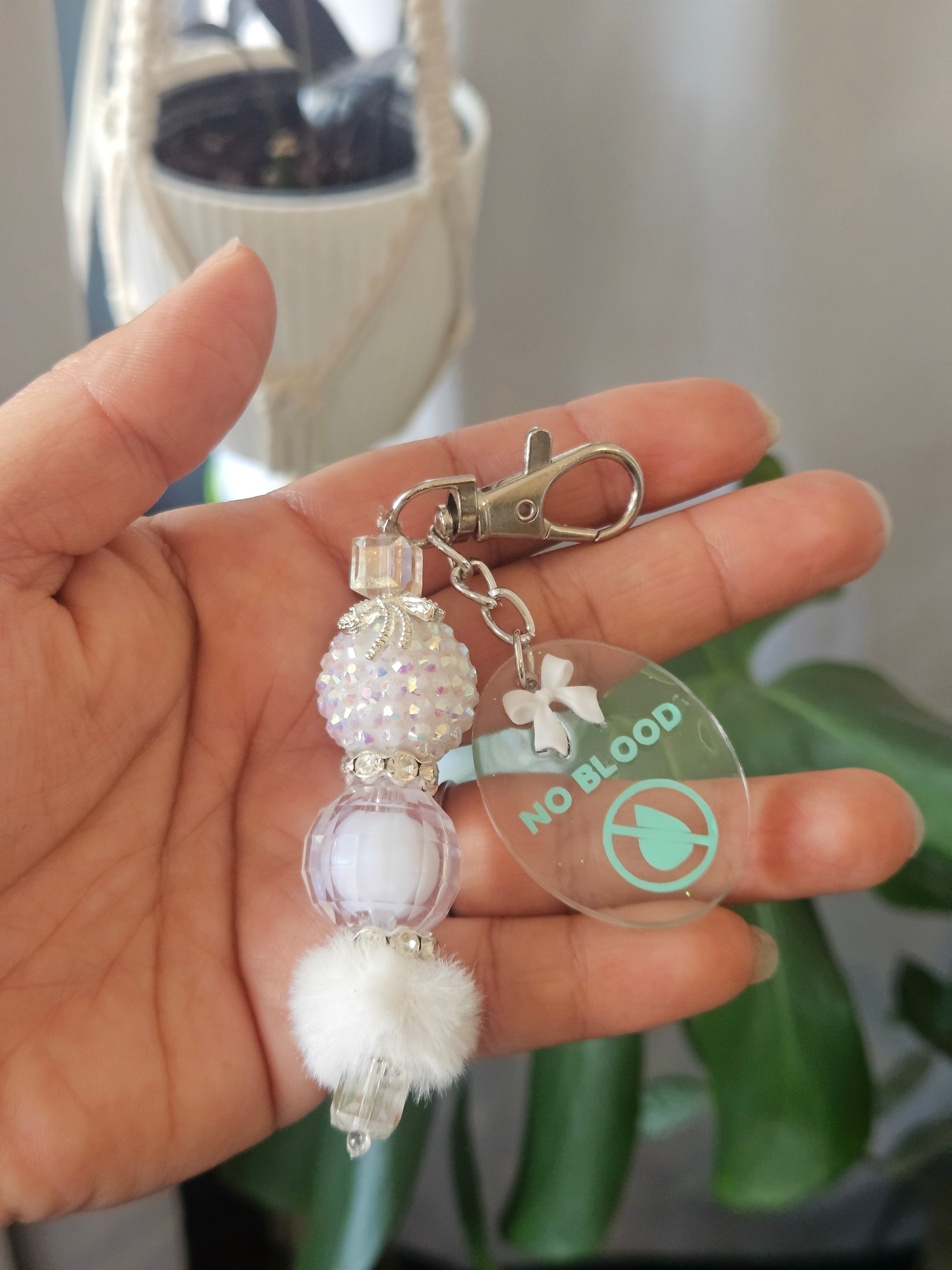 Jw no blood keychain white