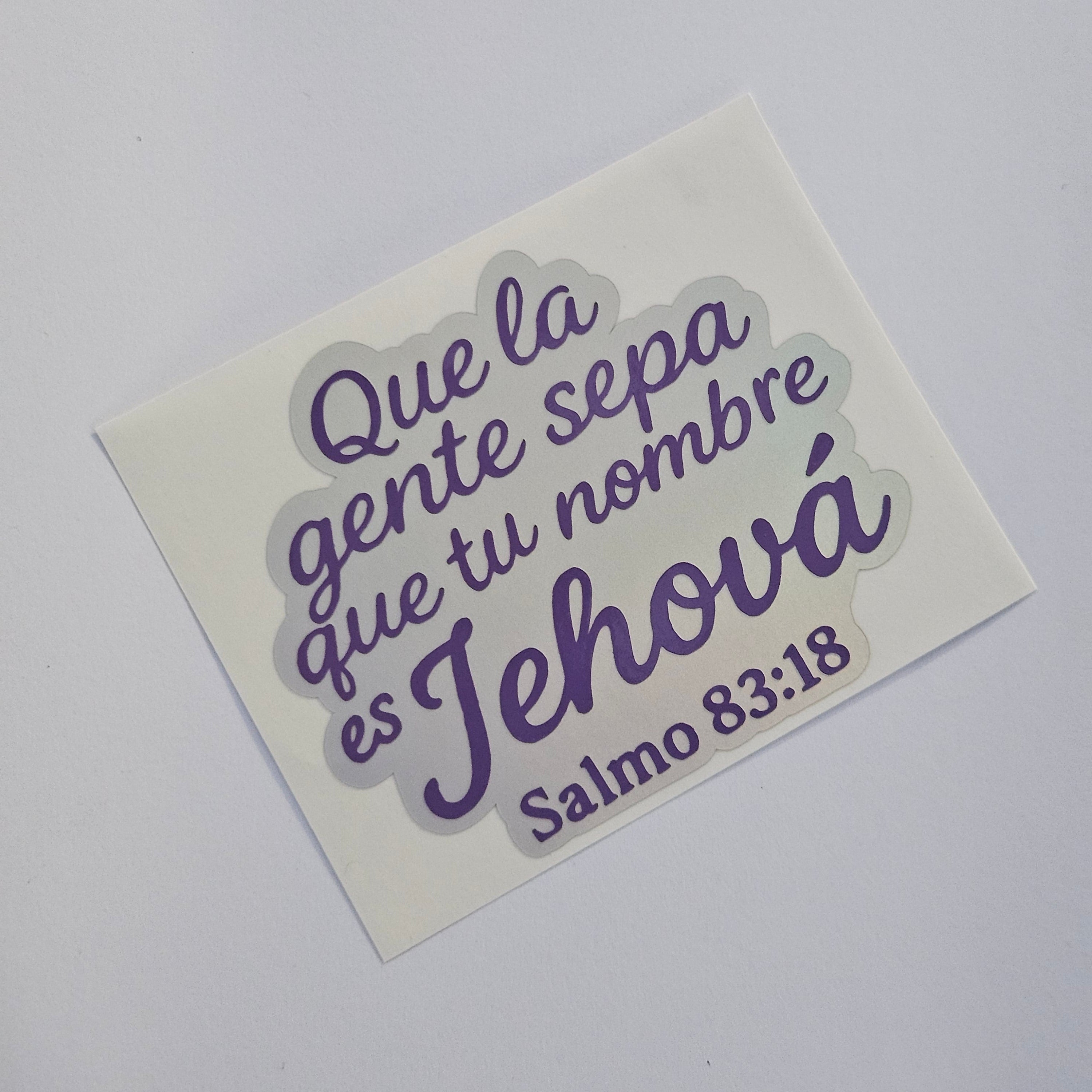 Vinyl decal with religious text on a white background