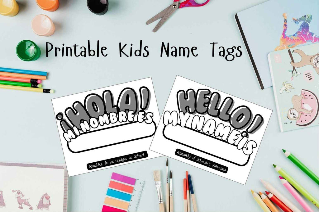 February Freebie: XL Kids Assembly Name Tags (English + Spanish Included!) PDF