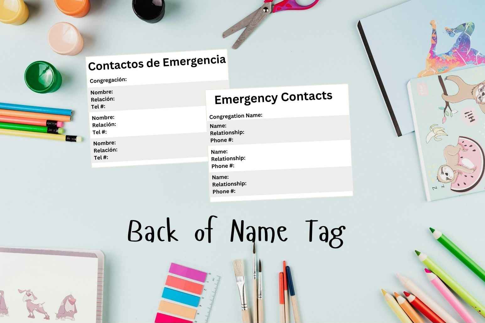 February Freebie: XL Kids Assembly Name Tags (English + Spanish Included!) PDF