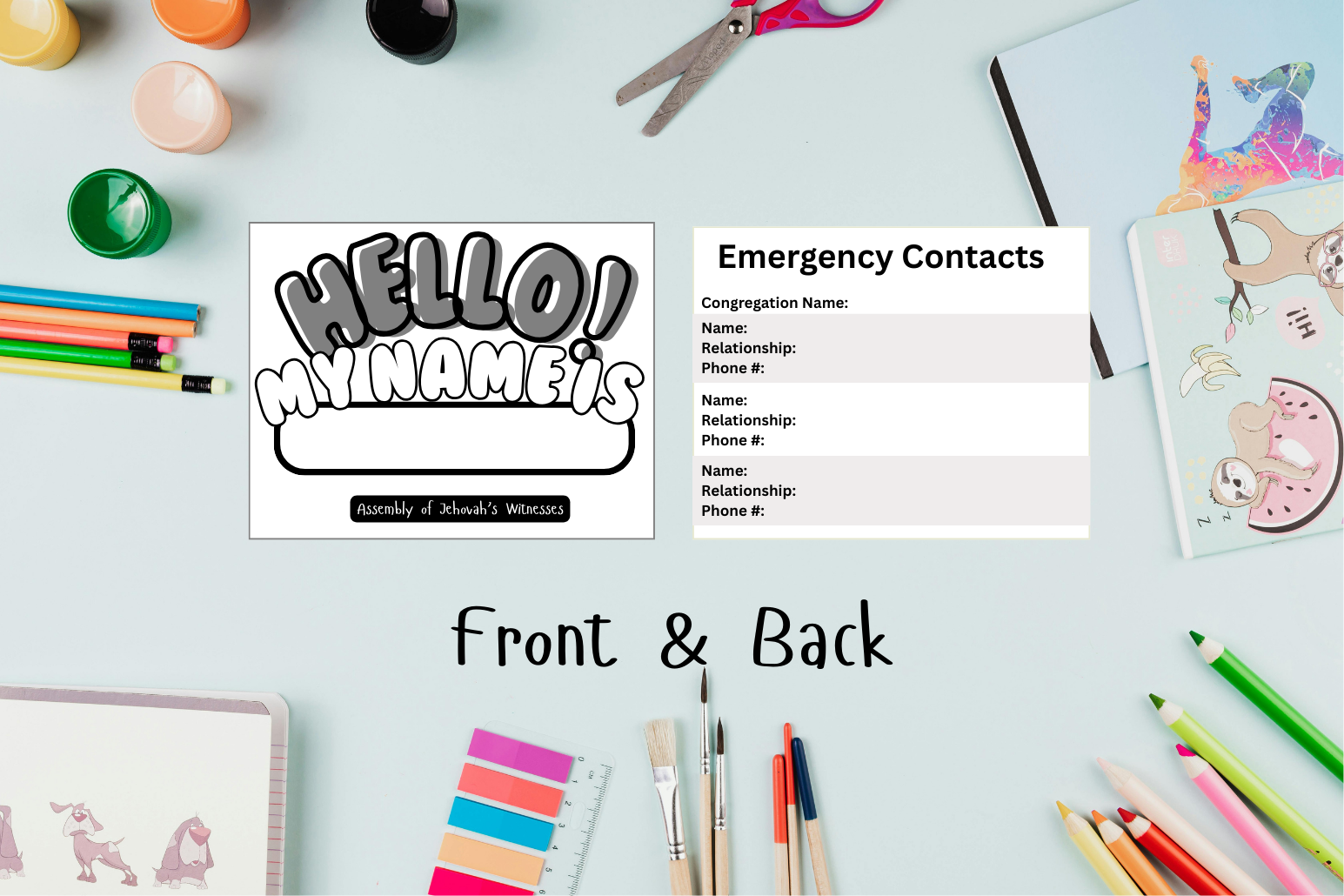 February Freebie: XL Kids Assembly Name Tags (English + Spanish Included!) PDF